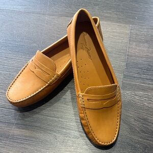 Massimo Matteo Tan Leather Slip-On penny Loafers